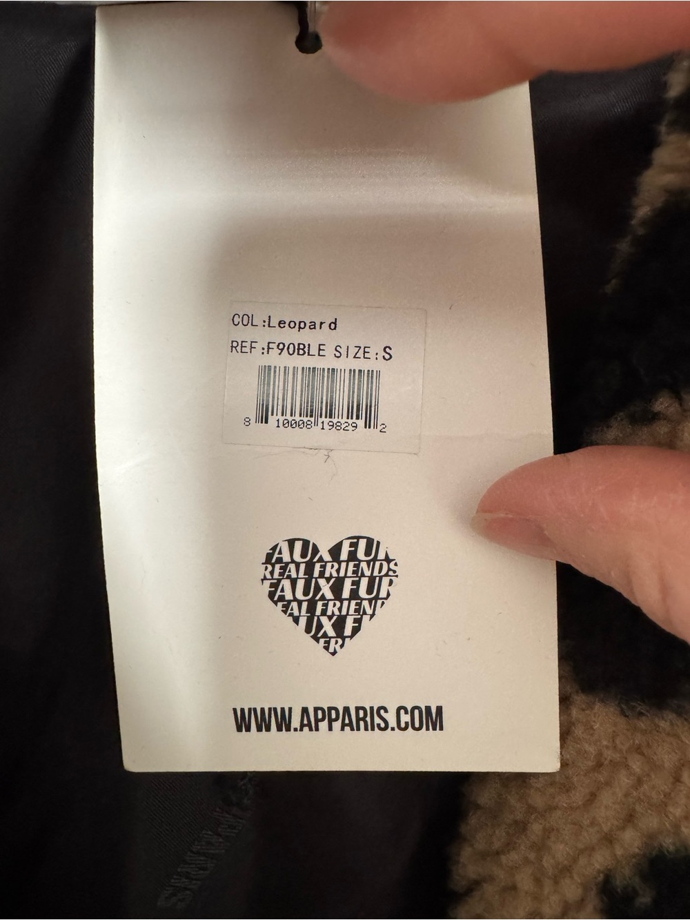 Apparis Leopard Print Teddy Faux Shearling Coat - Tan & Black - Picture 7 of 8